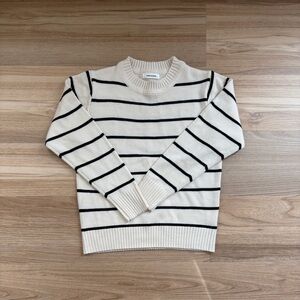 Striped Cream and Black Sweater